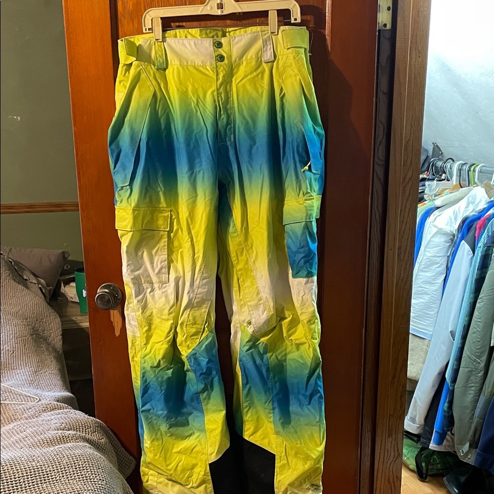 ColumbiaTitanium  ski pants Gradient Blue and Yellow Men's Pants